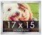 17x15 Silver Wood Picture Frame - UV Acrylic, Foam Board Backing, Hanging Hardware